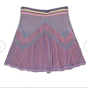 BCBGMaxAzria ORANGE AND BLUE PATTERNED MINI SKIRT